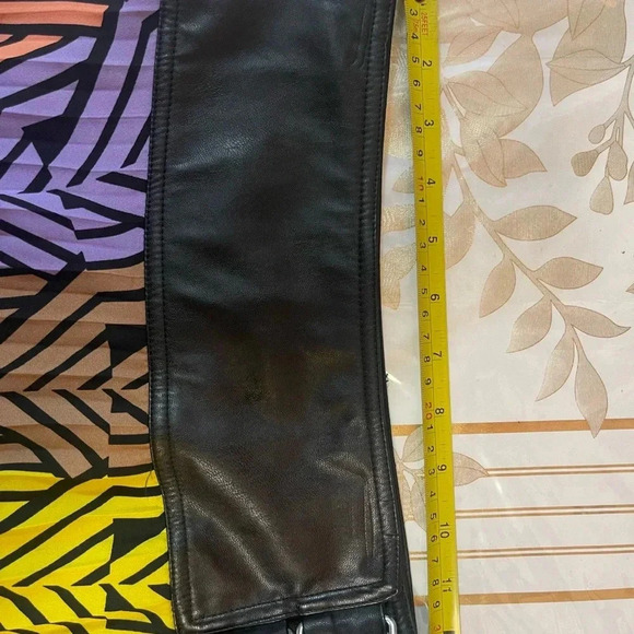 Womens Wrap asymmetrical Flare Skirt Faux Leather Belt Size S/ M Multicoloured - Picture 4 of 8